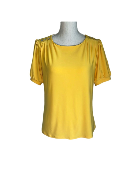 Diana Belle Tops - DIANA BELLE YELLOW PETITE TOP